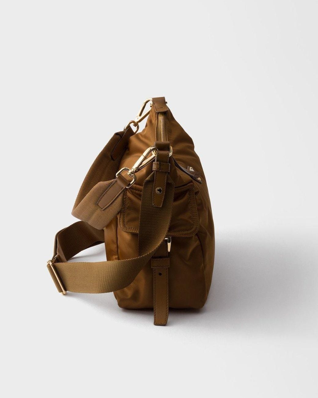 Prada Brown Explore Large Re-Nylon And Leather Bag