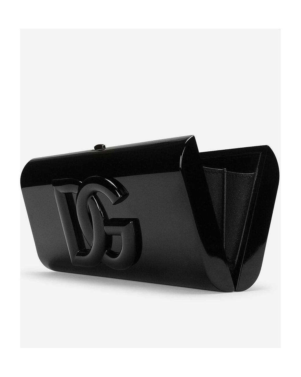 Dolce & Gabbana Black Logo Embossed Box Clutch Bag