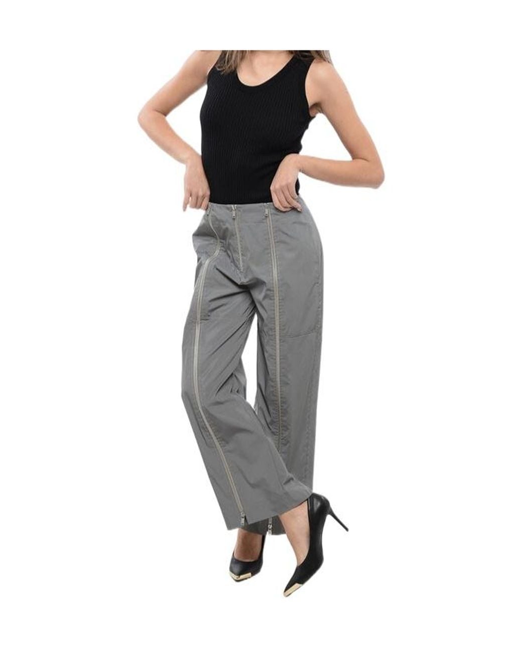 Jil Sander Gray Zip-Detail Trousers