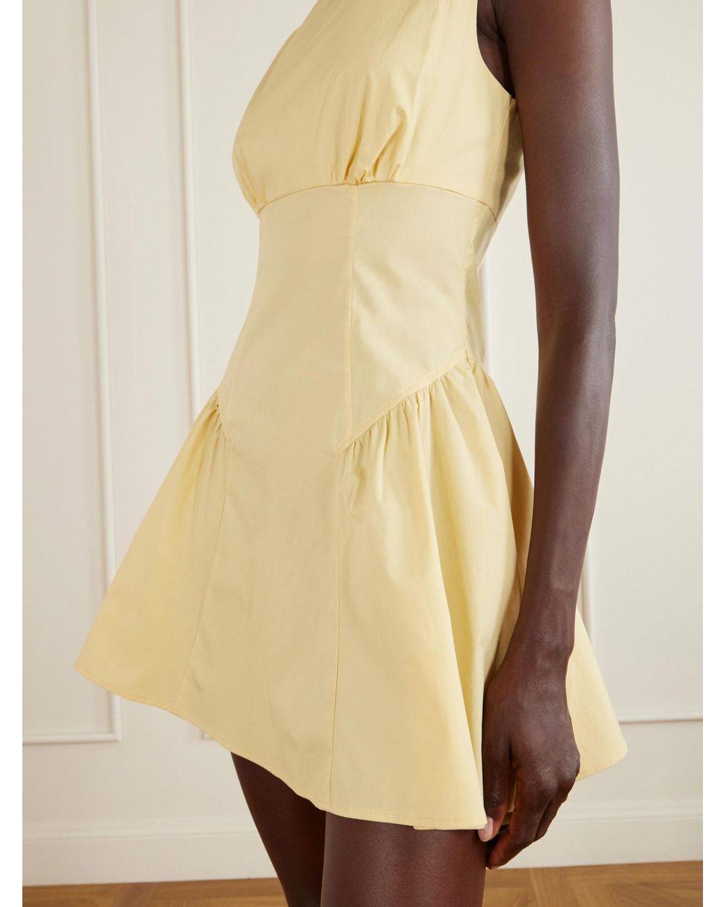 Staud Natural Pale Sleeveless Mini Dress