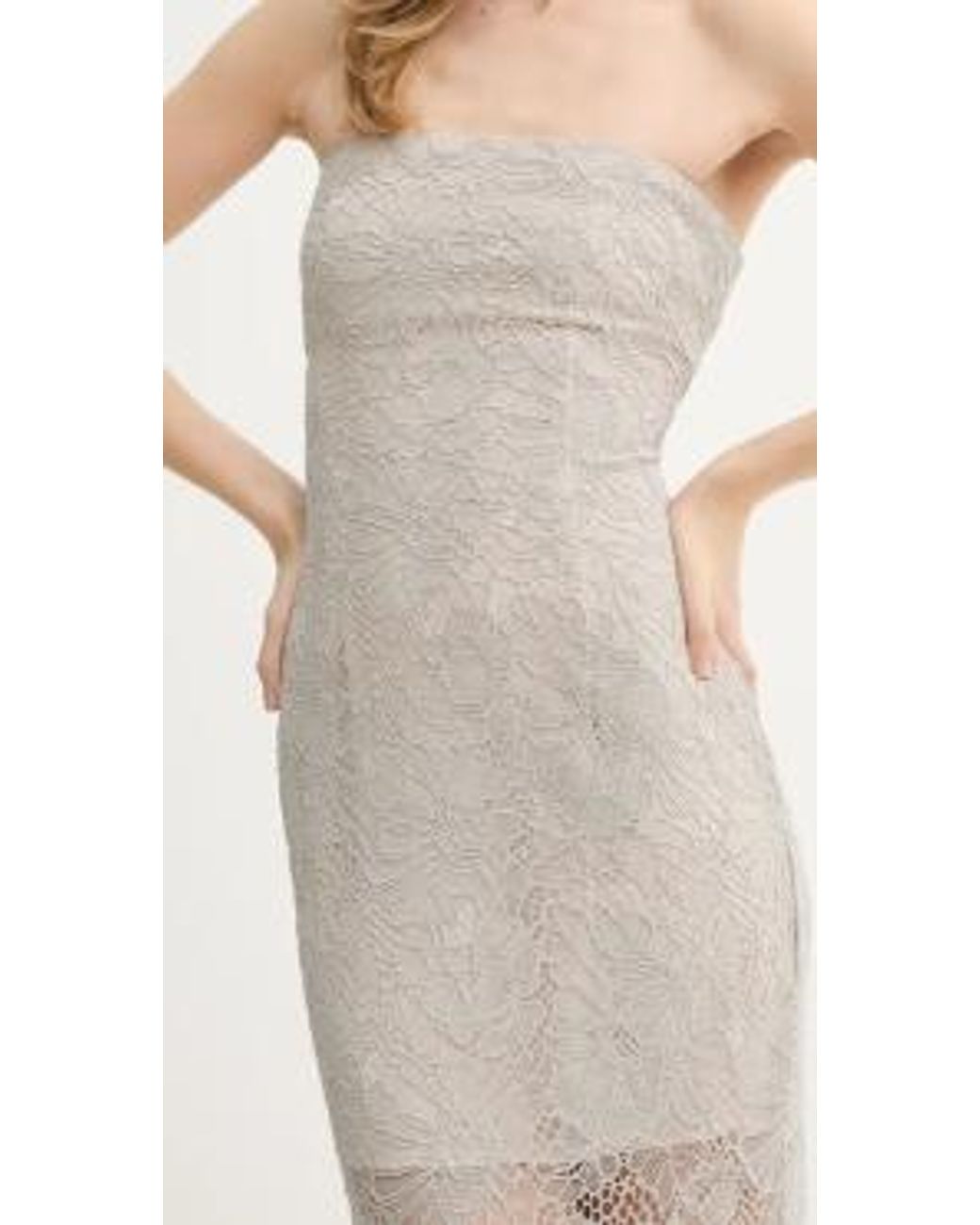 ROTATE BIRGER CHRISTENSEN Natural Lace Sheath Maxi Dress
