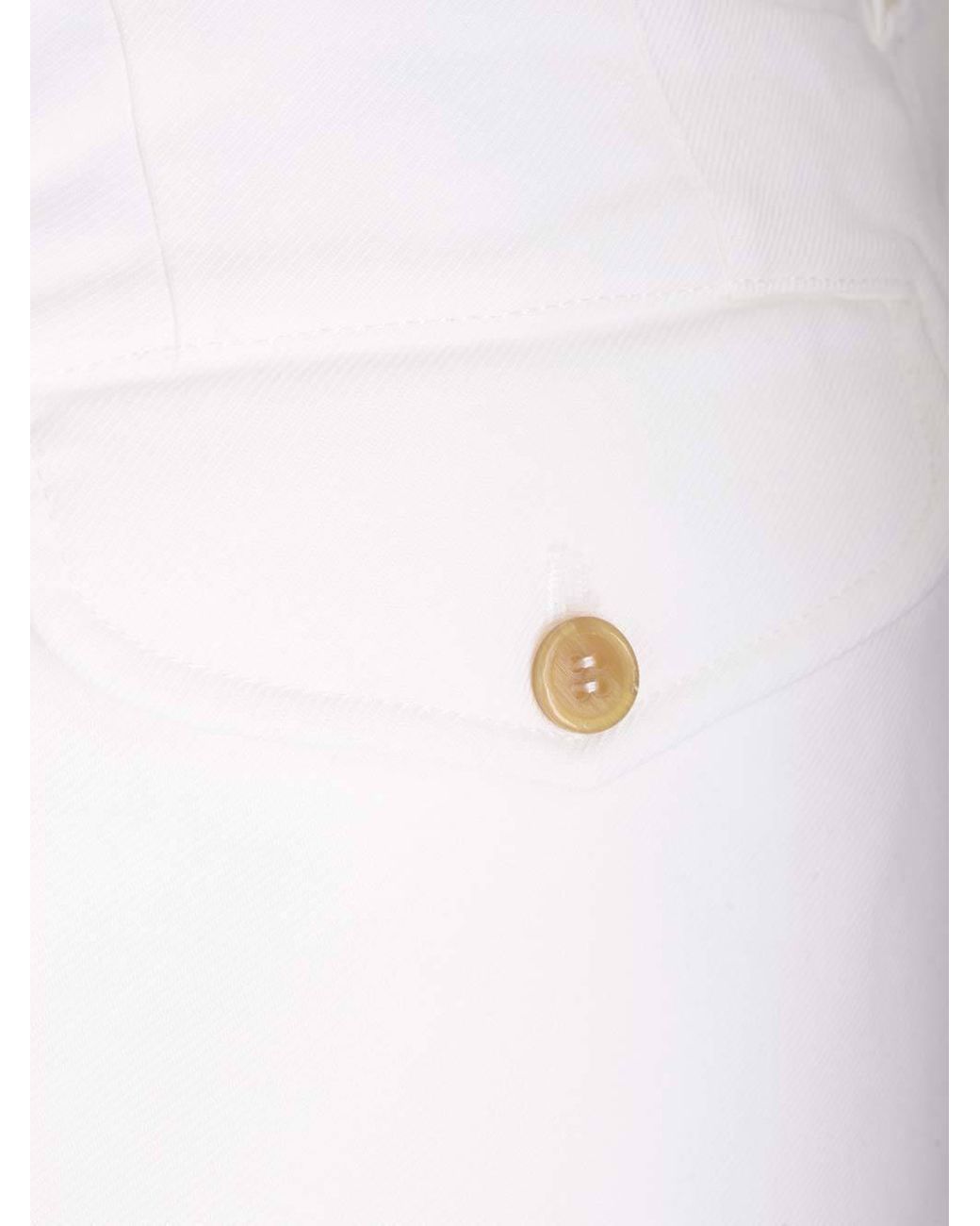 Comme des Garçons White Comme Des Garçons Shirt Knee-Length Twill Shorts for men