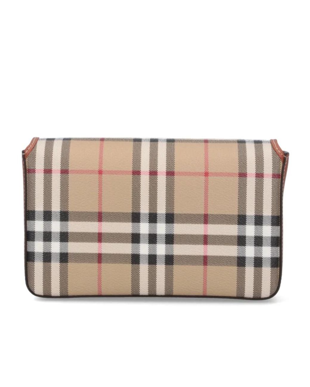 Burberry Brown Checked Foldover-Top Shoulder Bag