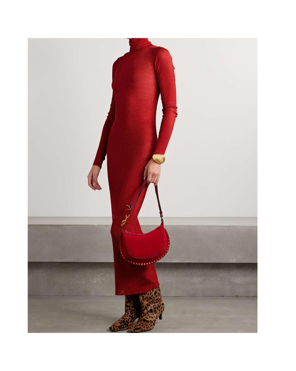 Isabel Marant Red High-Necked Dress