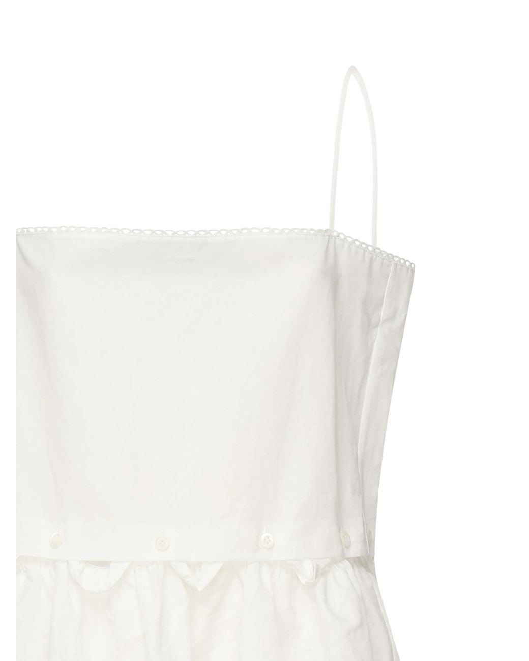 Miu Miu White Logo-Patch Sleeveless Dress