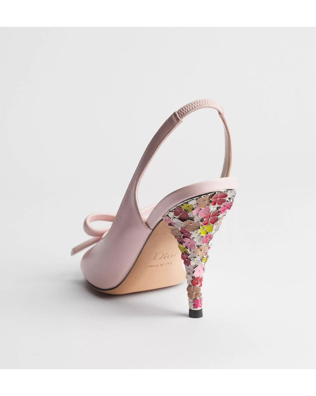 Dior Pink Bow Heeled Slingback Sandal