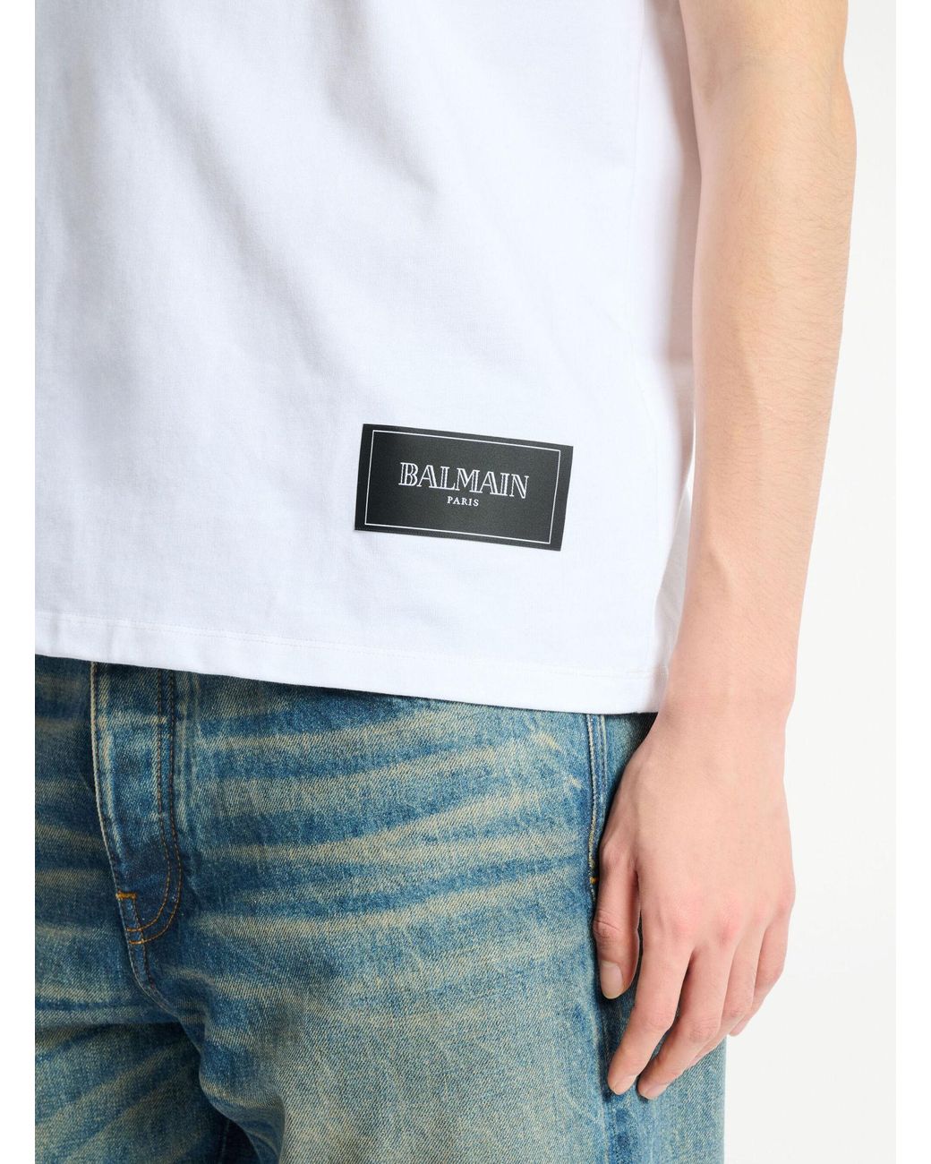 Balmain Black Logo Patch T-Shirt Pack for men