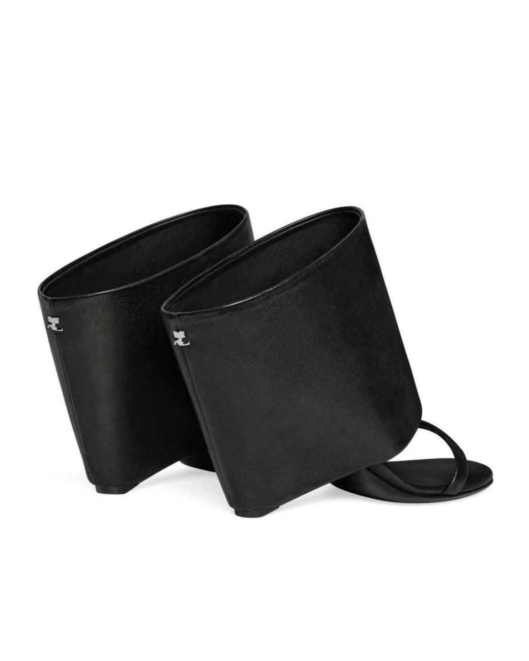 Courreges Black Courrèges Oblique Wedged Mules