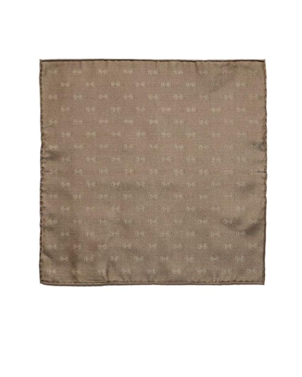 Gucci Brown Horsebit Silk Jacquard Pocket Square for men