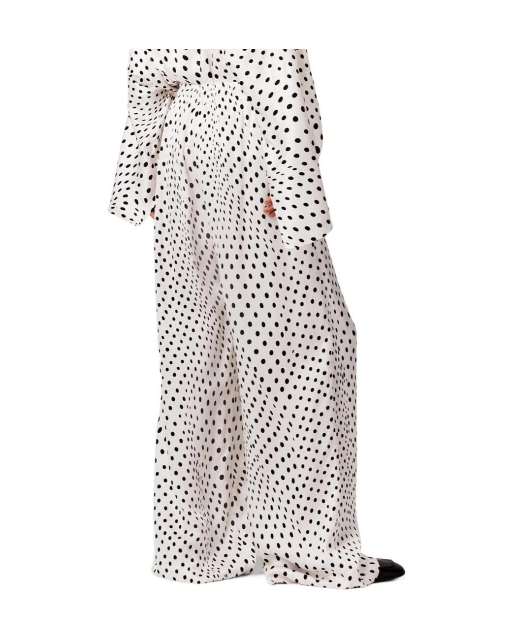 Stella McCartney White Drawstring Viscose Pants With Elasticated Waistband And Side Slit Pockets