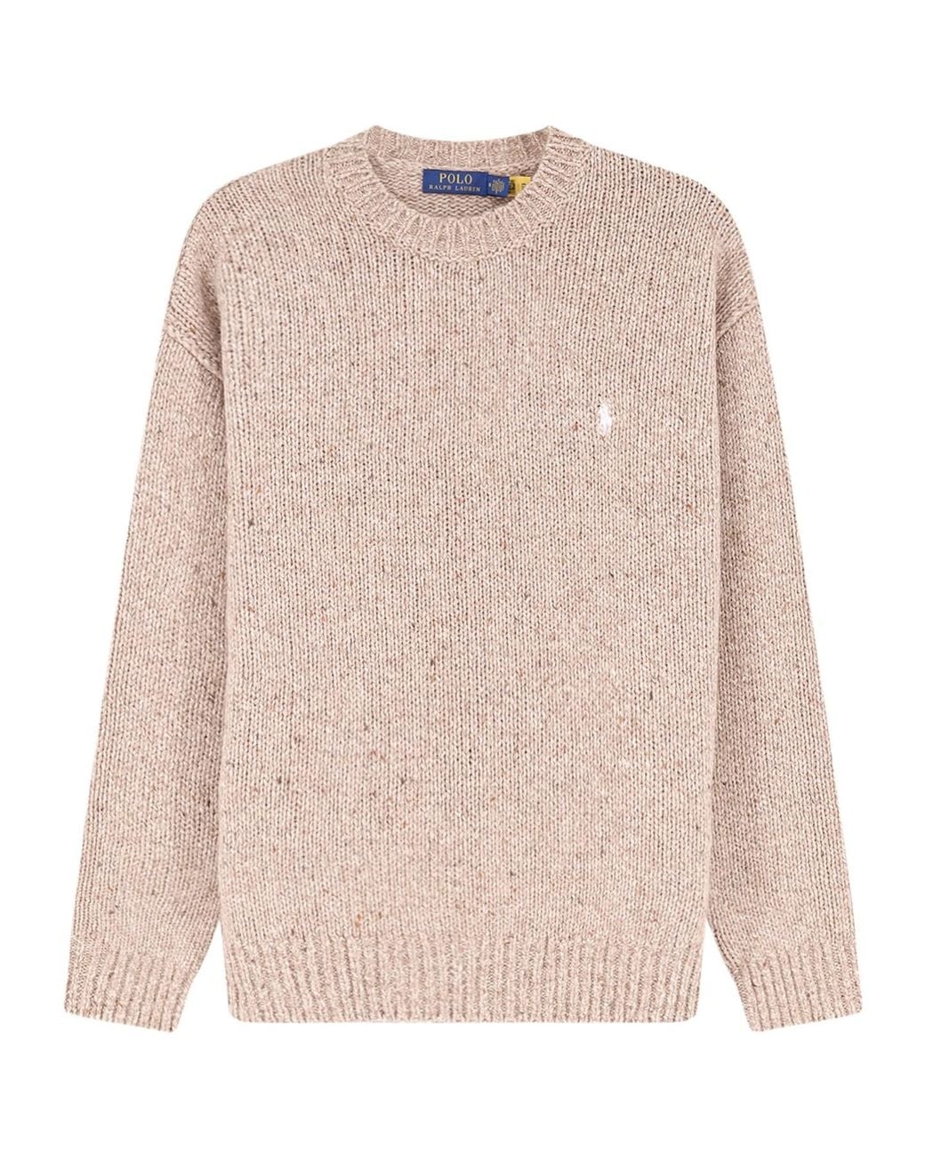 Polo Ralph Lauren Pink Logo Embroidered Ribbed-Knit Jumper for men