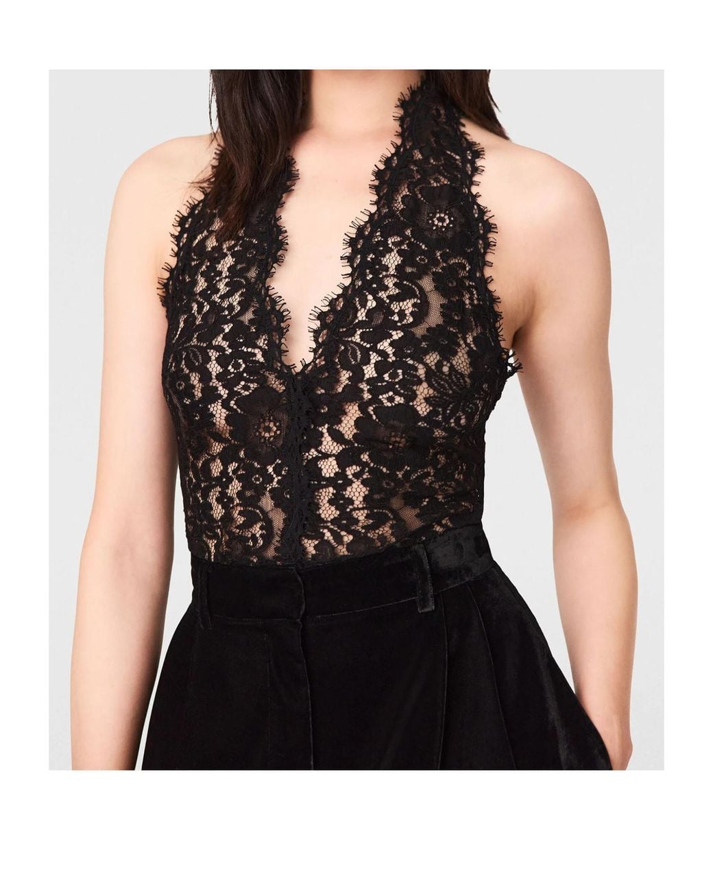 Stella McCartney Black Halterneck Lace Top