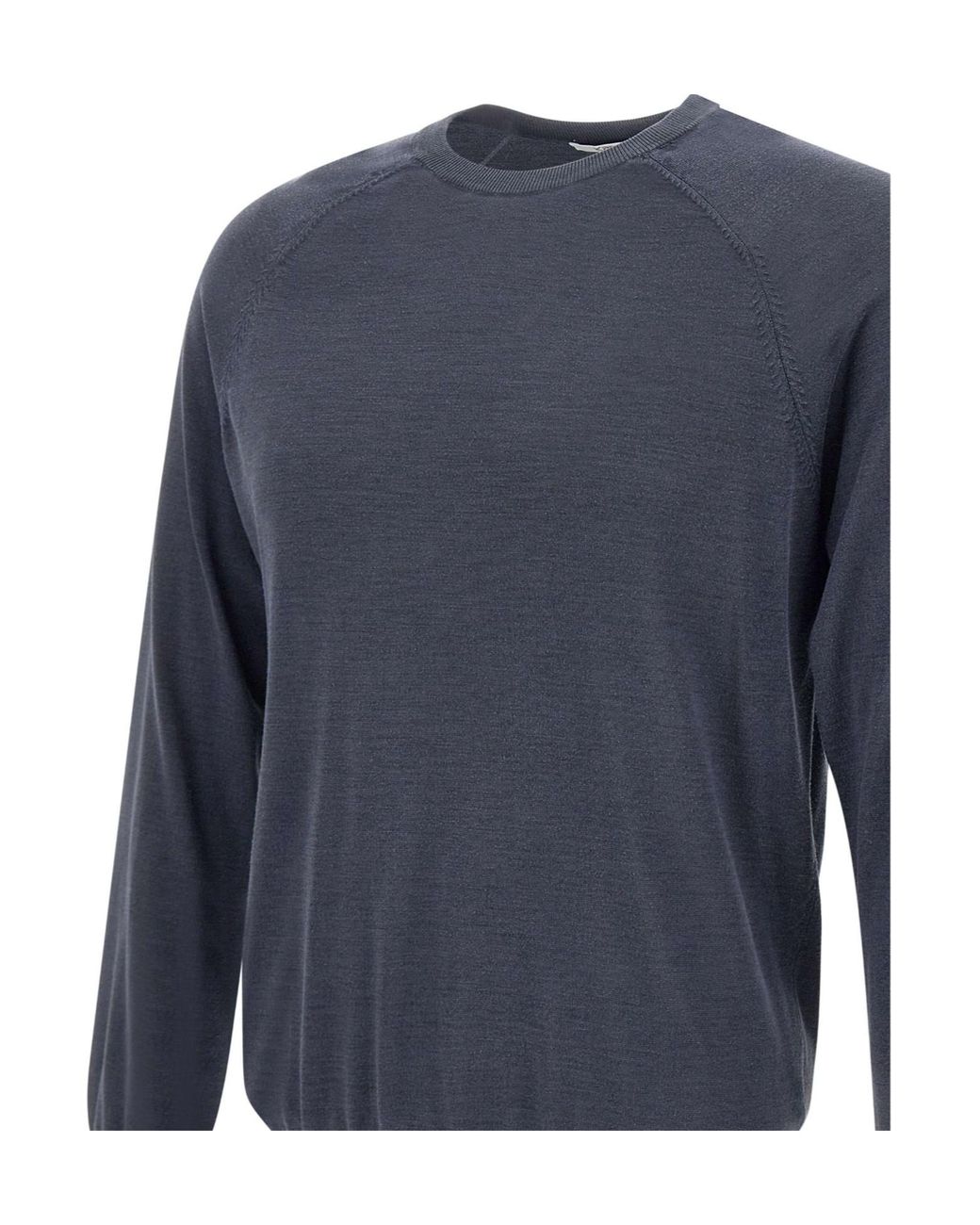 Kangra Cashmere Blue Kangra Crew Neck Knitted Sweater for men