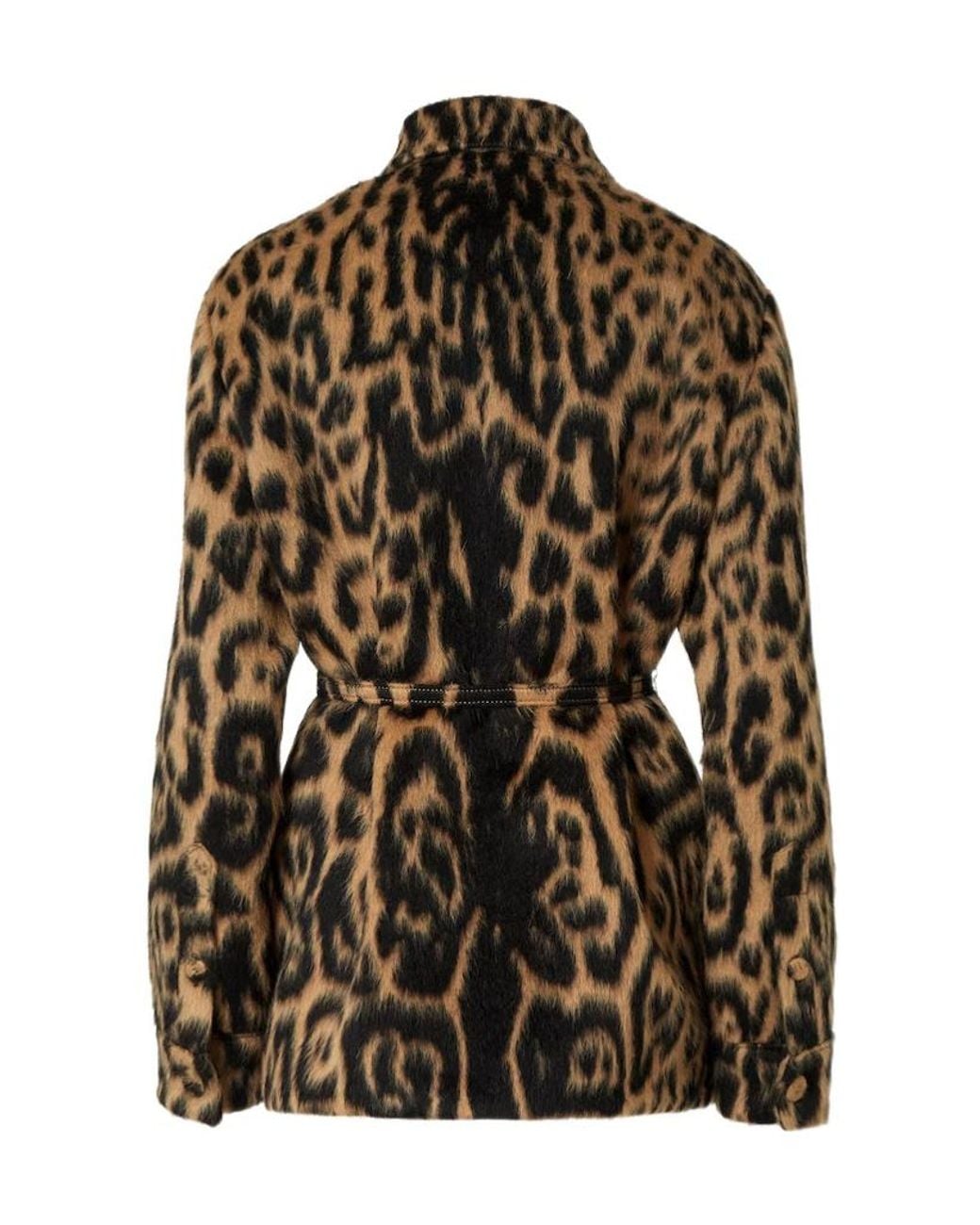 Fendi Brown Animalier Wool Blouson