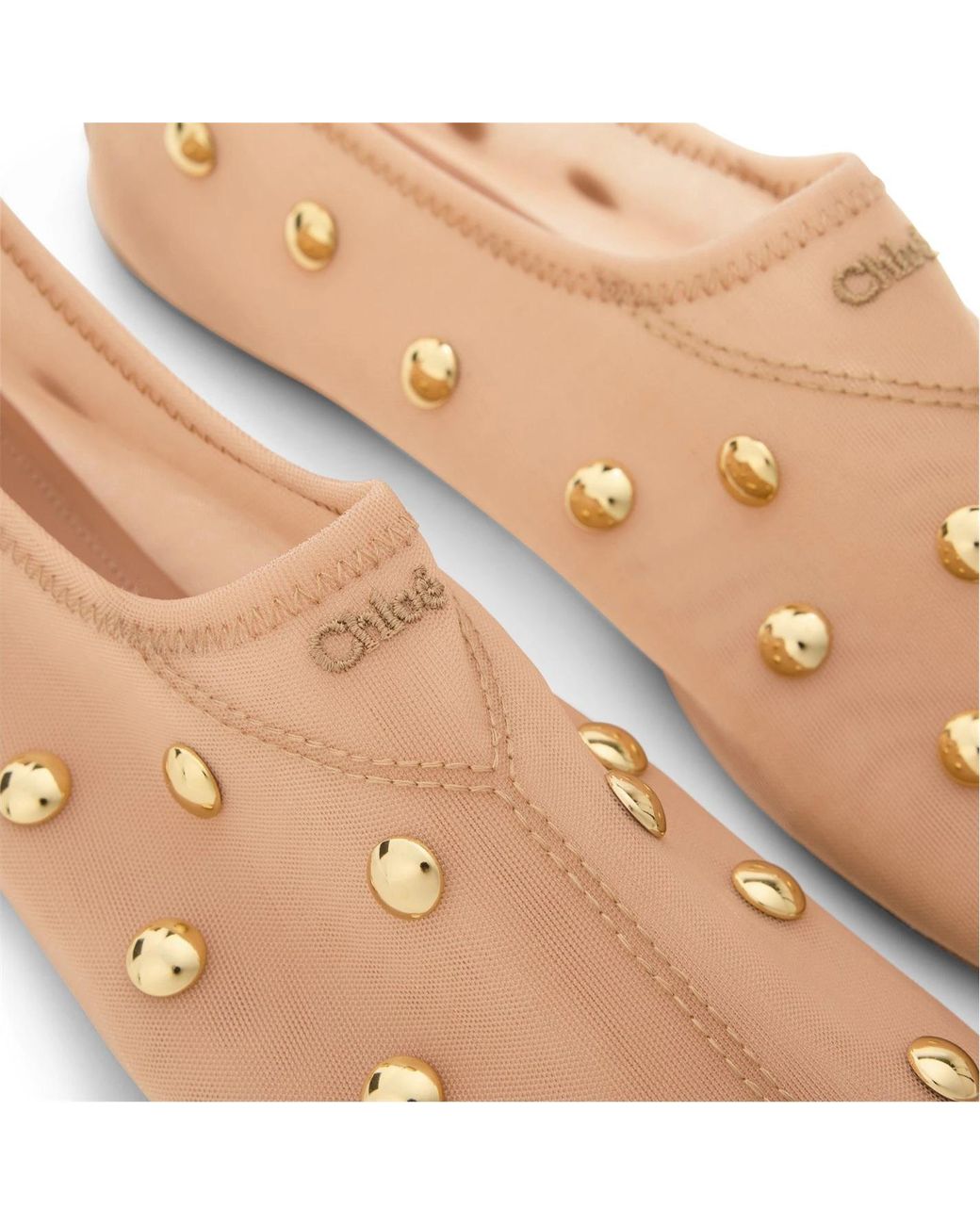 Chloé Pink Studded Ballet Shoes