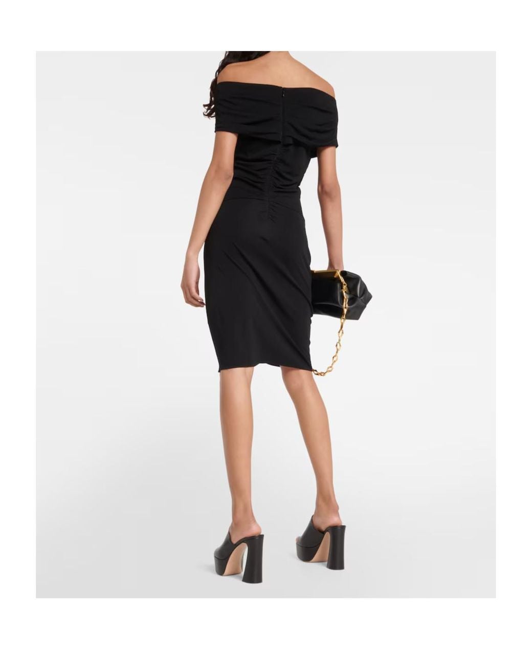 Diane von Furstenberg Black Off-Shoulder Jersey Minidress