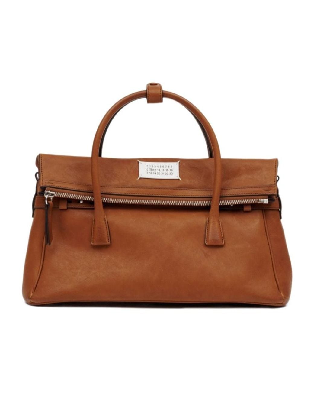 Maison Margiela Brown Numbers Motif 5Ac Tote Bag for men