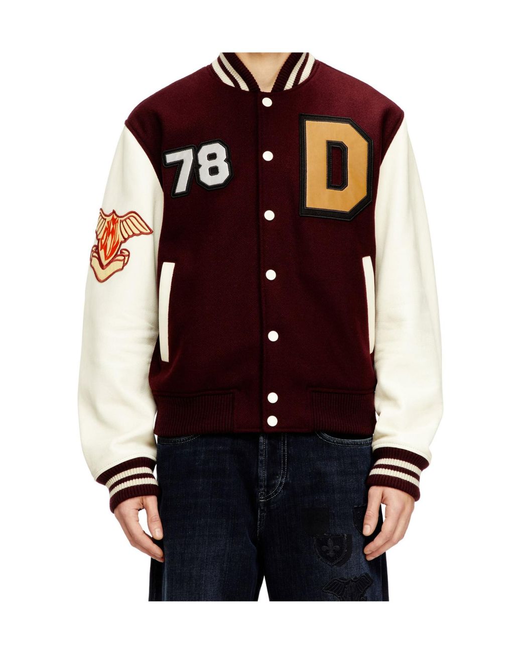 DIESEL Red L-Arry-Cp Patches-Embroideries Jacket for men