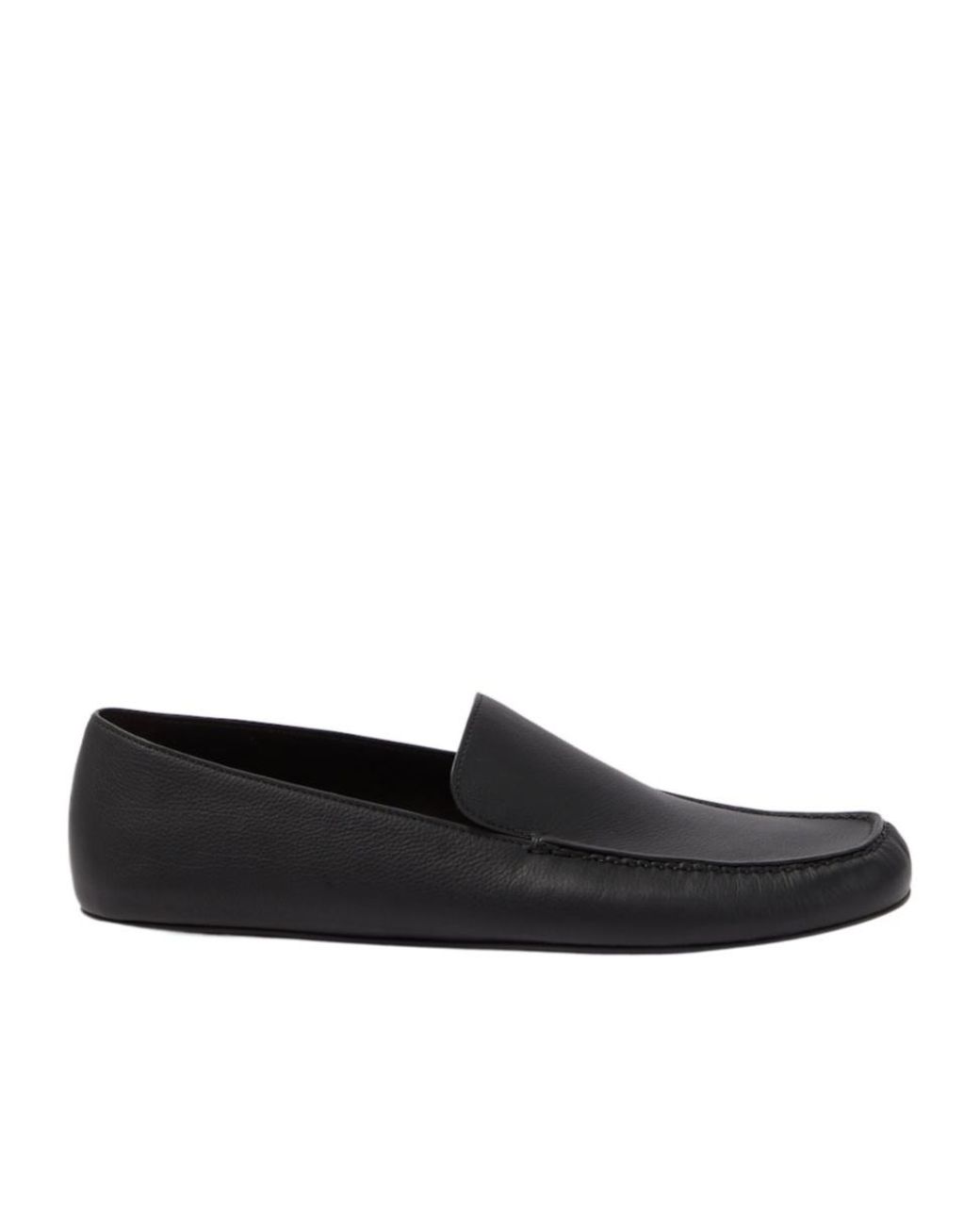 The Row Black Leo Leather Loafers for men