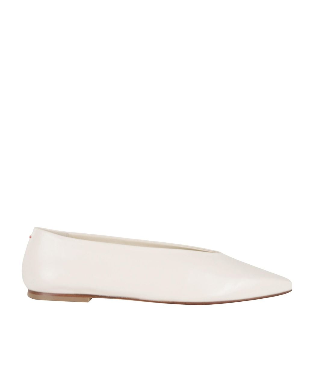 Aeyde White Pointed-Toe Ballet Flats