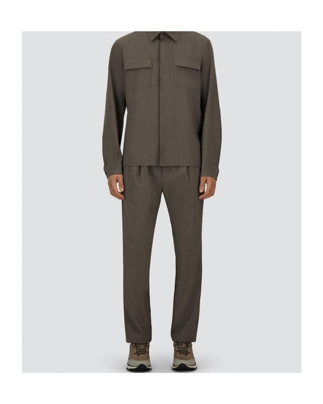 Herno Gray Tailored Regular-Fit Pants for men