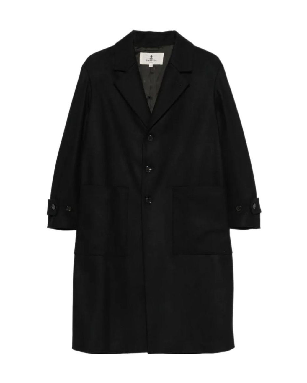 Barena Black Single-Breasted Notched-Lapels Coat