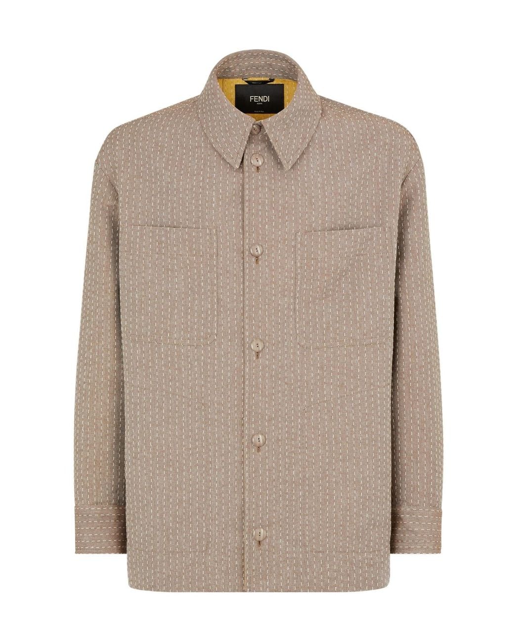 Fendi Natural Single-Breasted Go-To Jacket for men