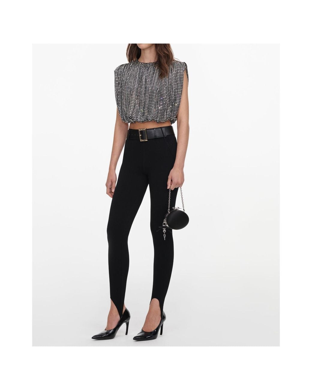 Self-Portrait Black Draped Top