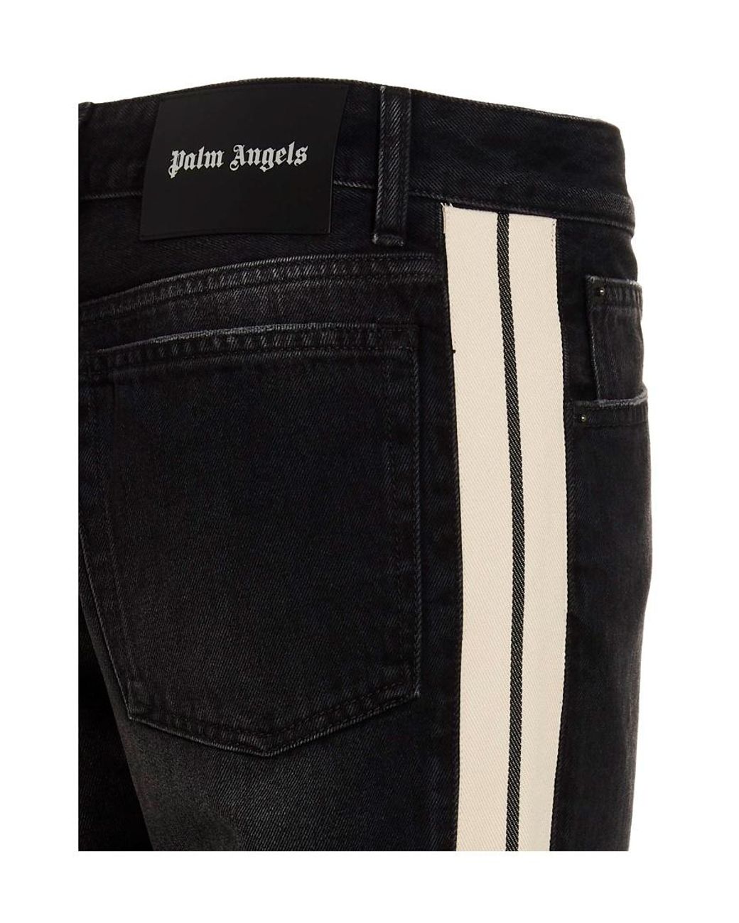 Palm Angels Black Washed Effect Slim-Fit Jeans for men