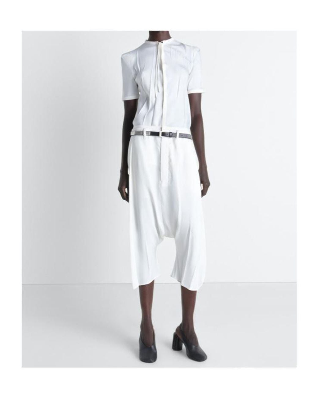 Lemaire White Pleated Bermuda Shorts