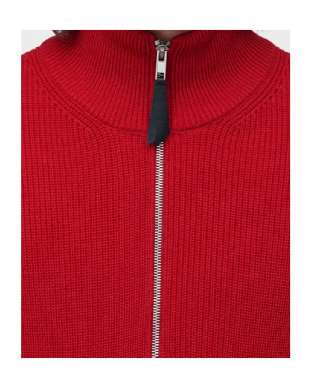 Maison Margiela Red Long-Sleeved Zipped Cardigan for men