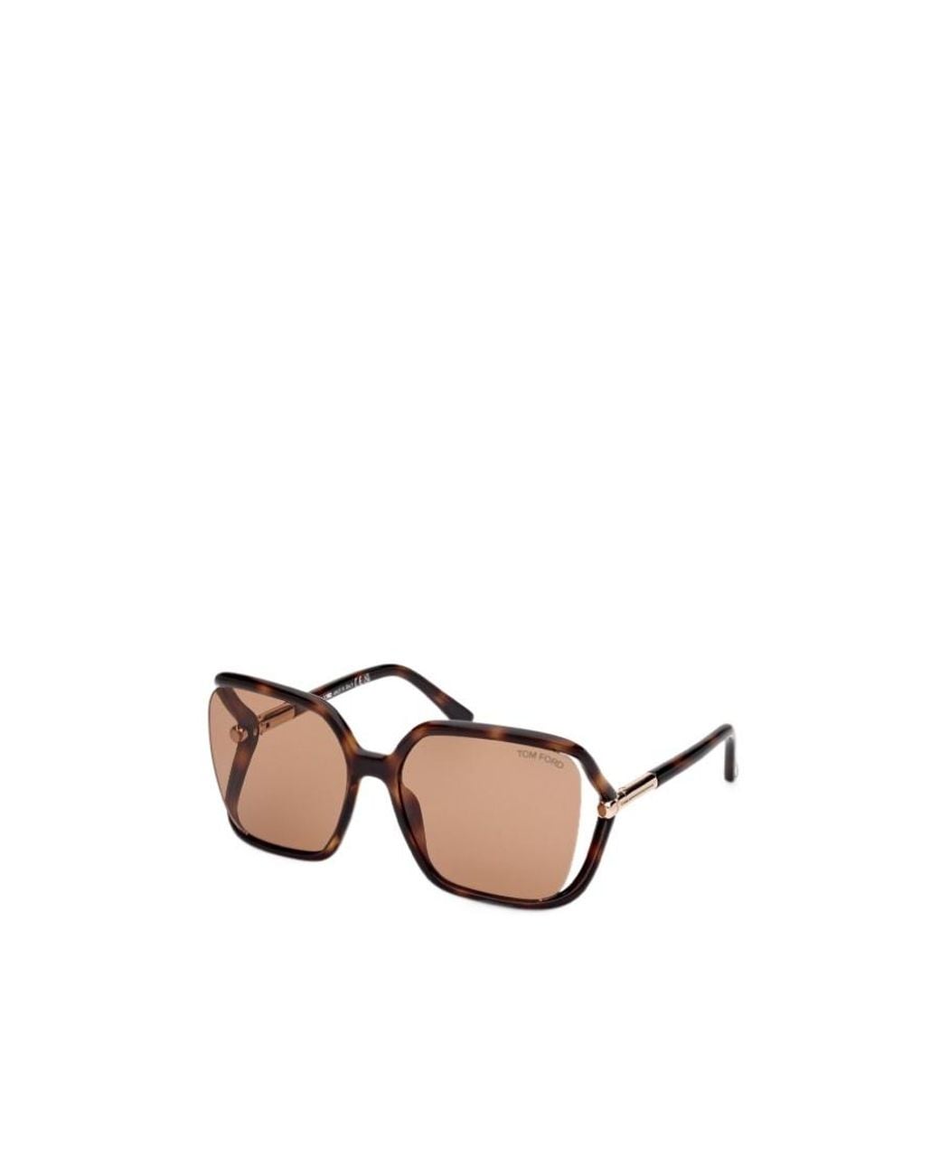 Tom Ford Natural Tortoiseshell Oversize-Frame Sunglasses