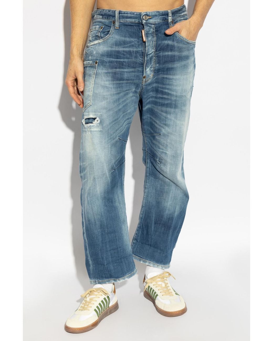 DSquared² Blue Distressed Washed Jeans for men