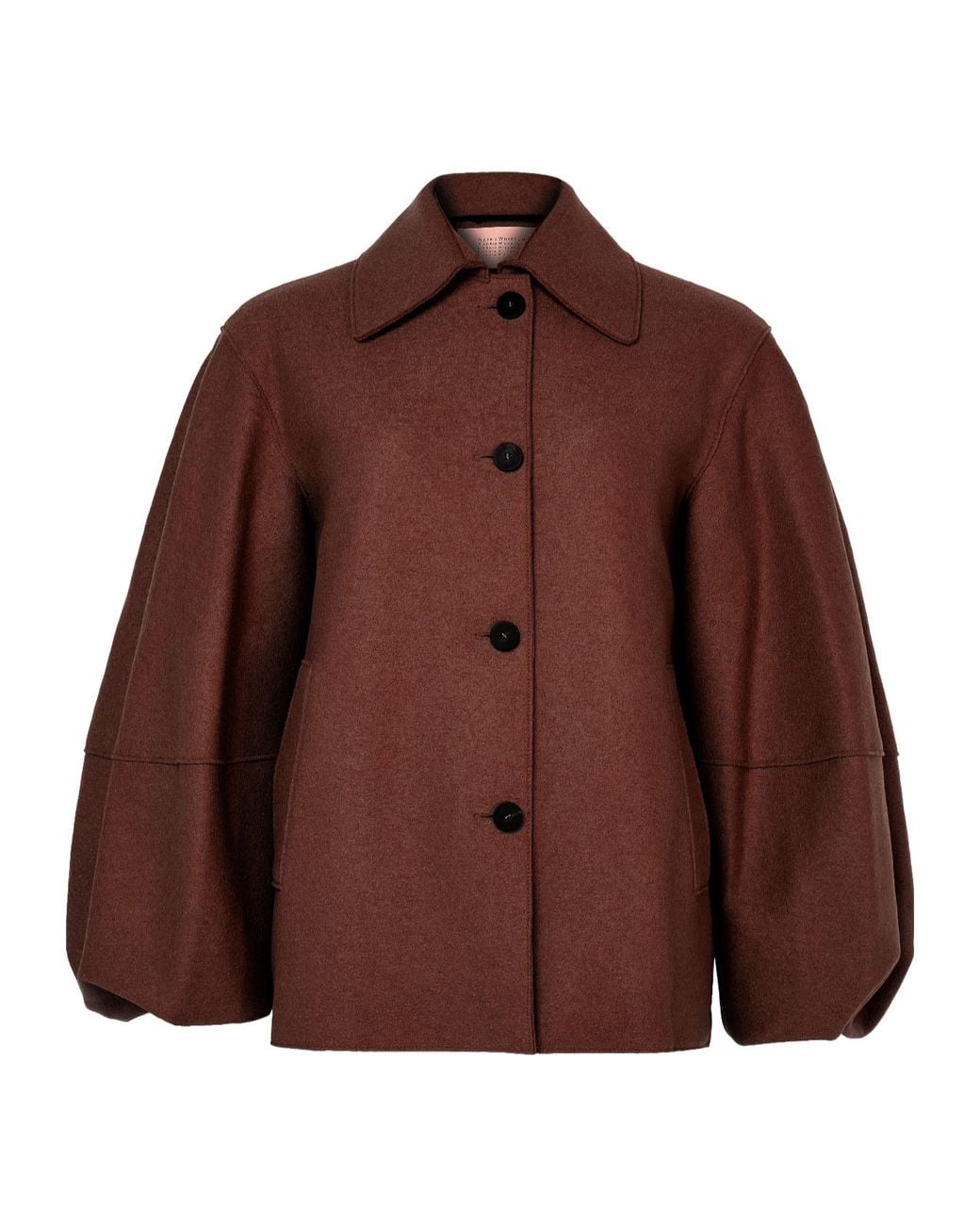 Harris Wharf London Brown Puff-Sleeved Jacket