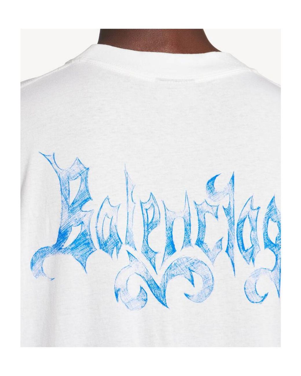 Balenciaga White Sketchy Medium Fit T-Shirt for men