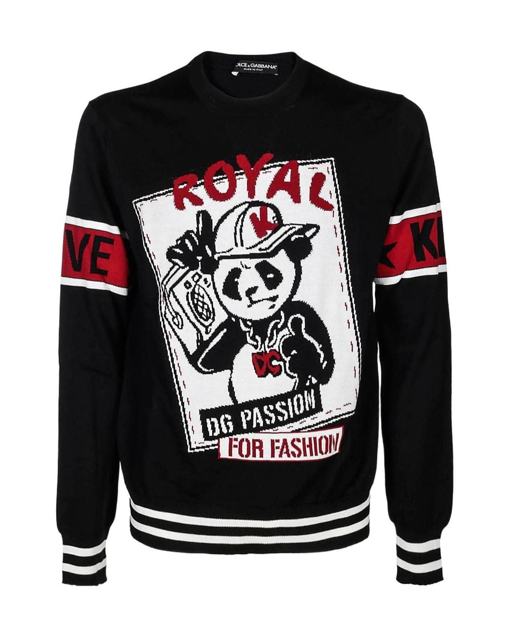 Dolce & Gabbana Black Round Neck Sweater for men