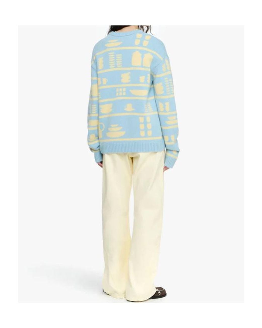 J.W. Anderson Blue Crockery-Jacquard Jumper