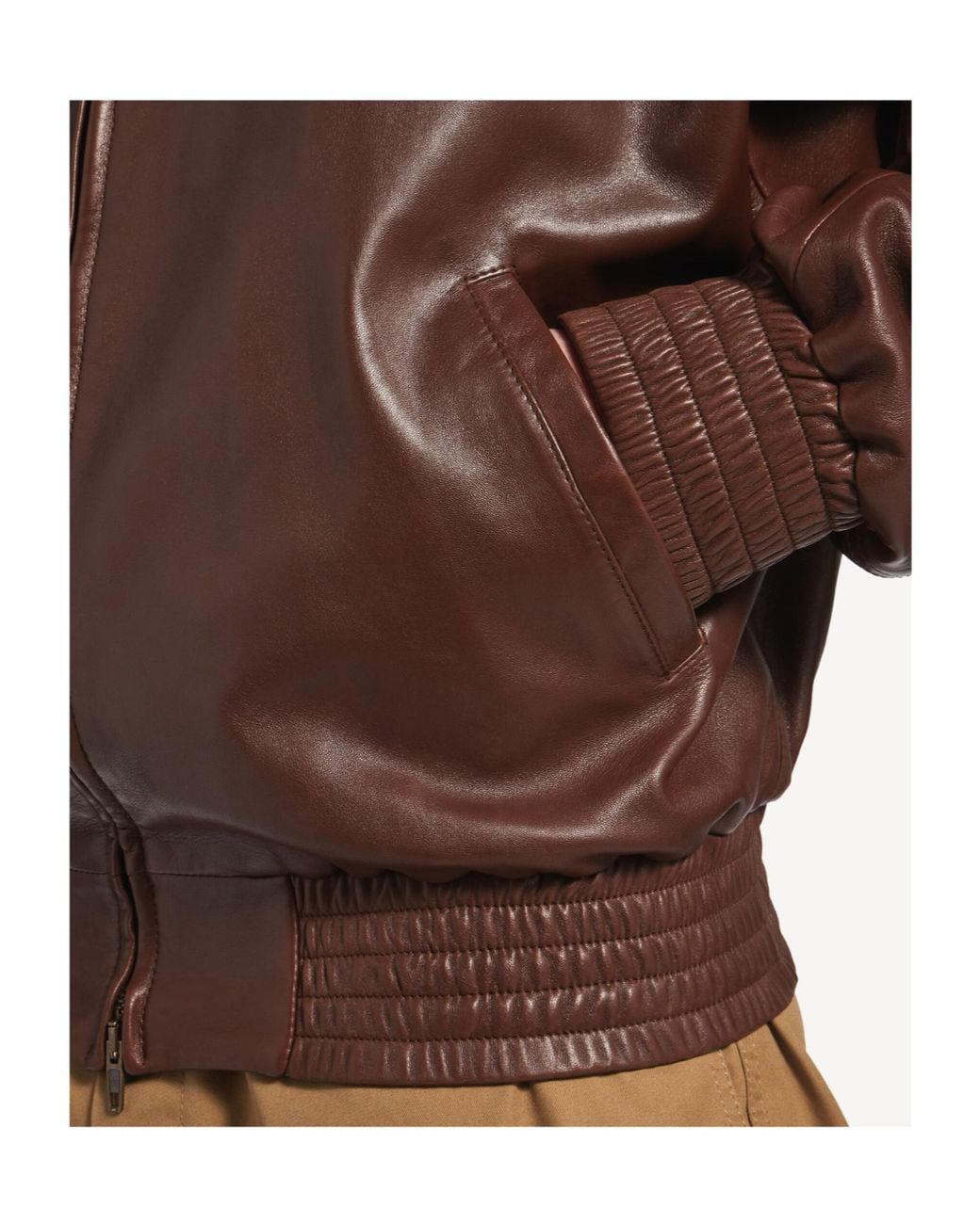 Balenciaga Brown Apos;S Smooth Leather Oversized Bomber Jacket for men
