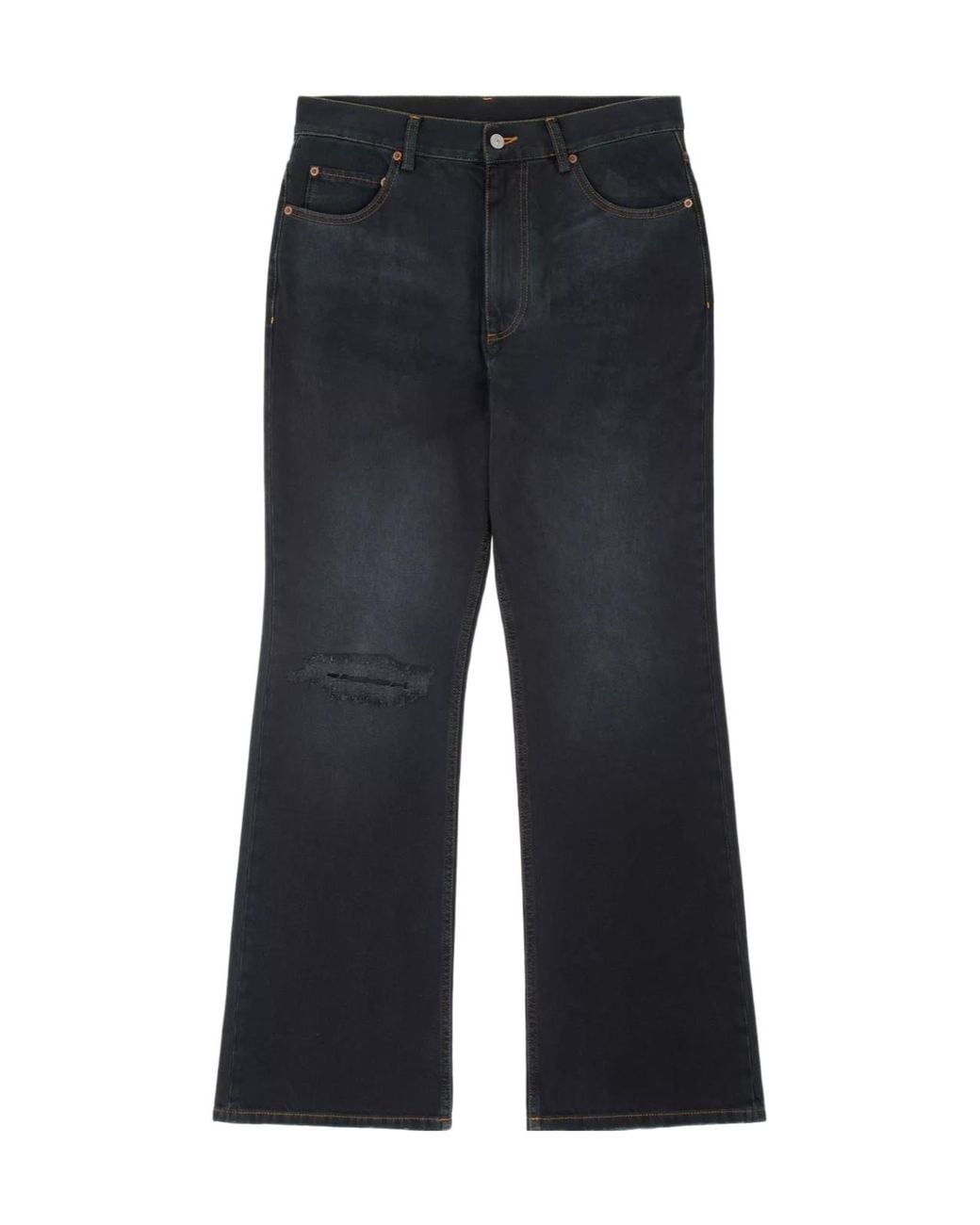 MM6 by Maison Margiela Black Distressed Tapered-Leg Jeans for men