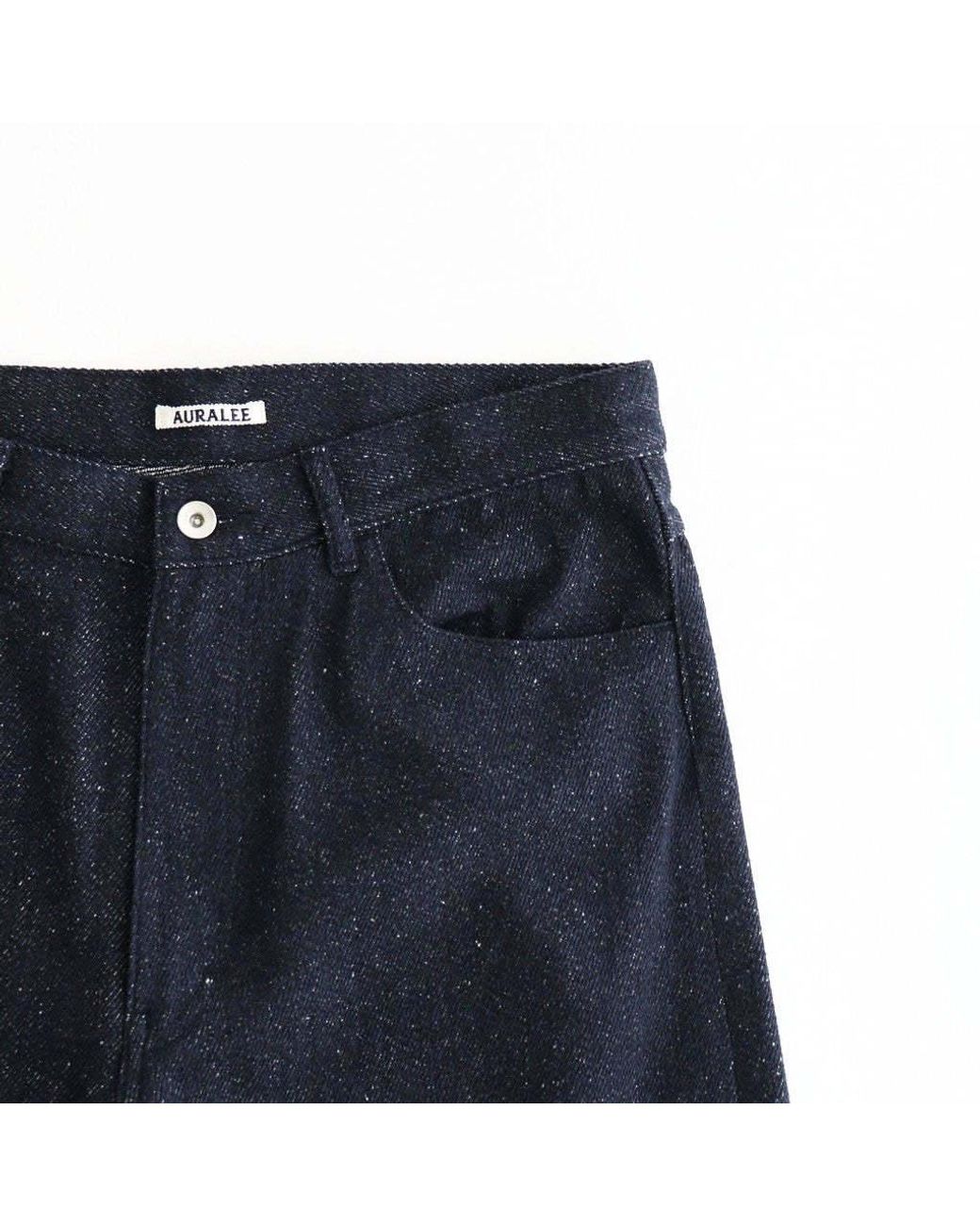 Auralee Blue Casual Trousers With Belt Loops