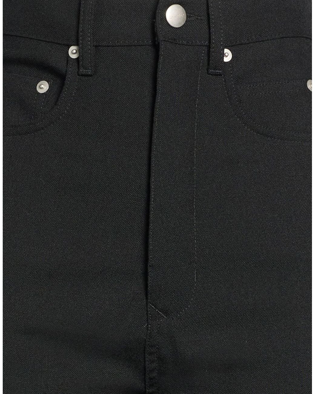 Rick Owens Black Plain Colour Casual Trousers