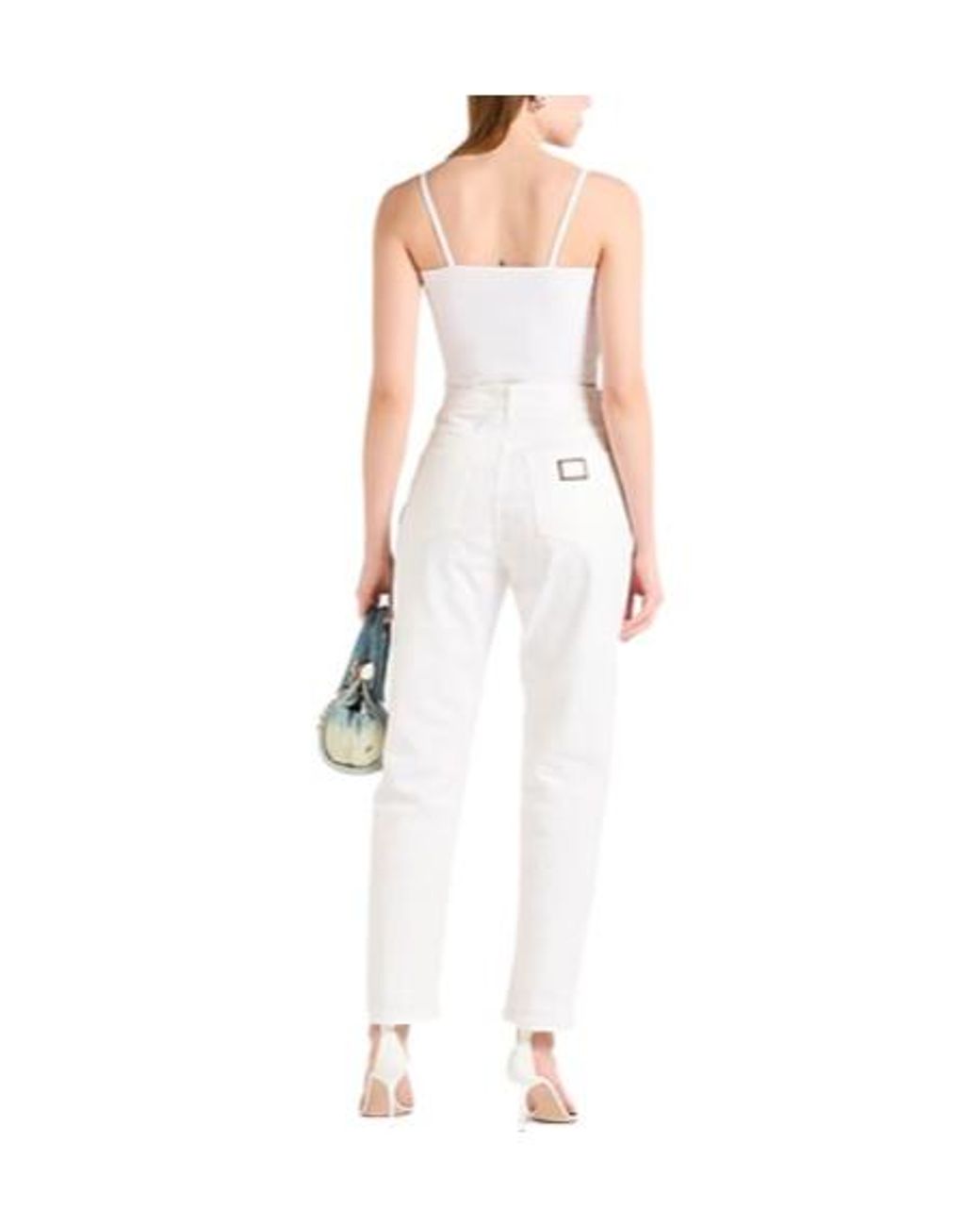Dolce & Gabbana White Colorful Straightleg Jeans