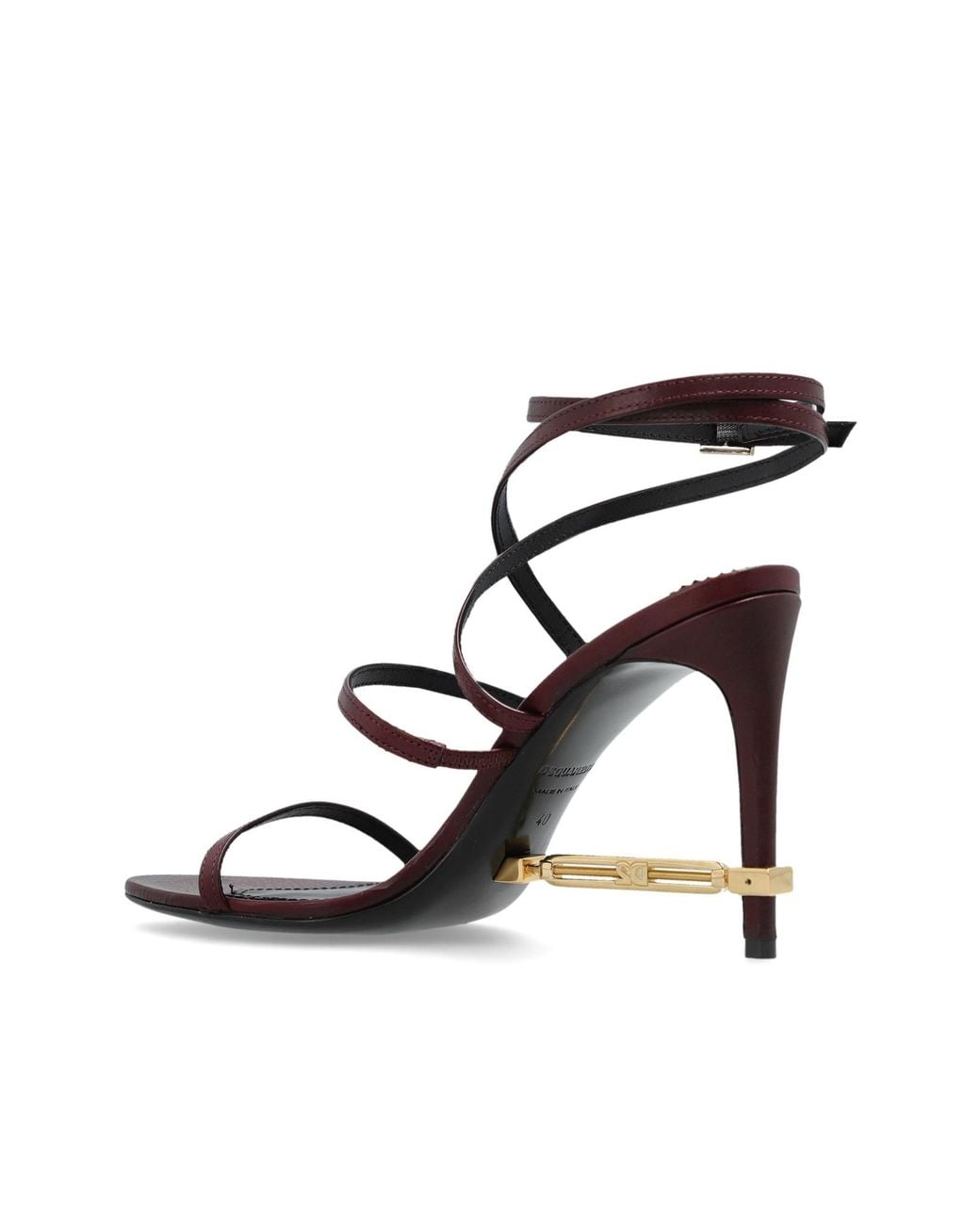 DSquared² Metallic Strappy Embellished Heeled Sandals
