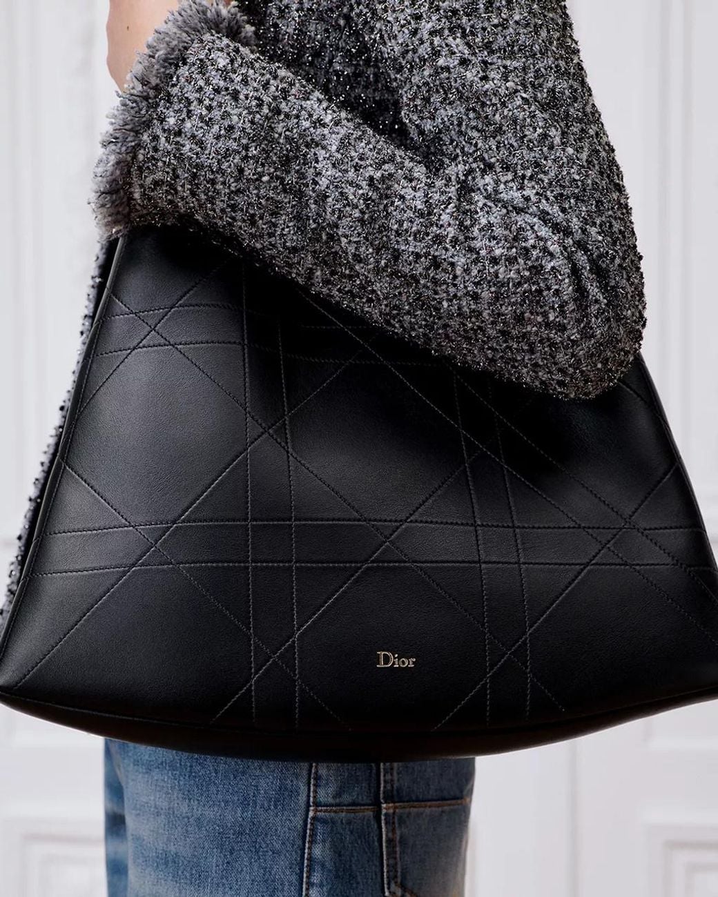 Dior Black Medium Initials Hobo Bag