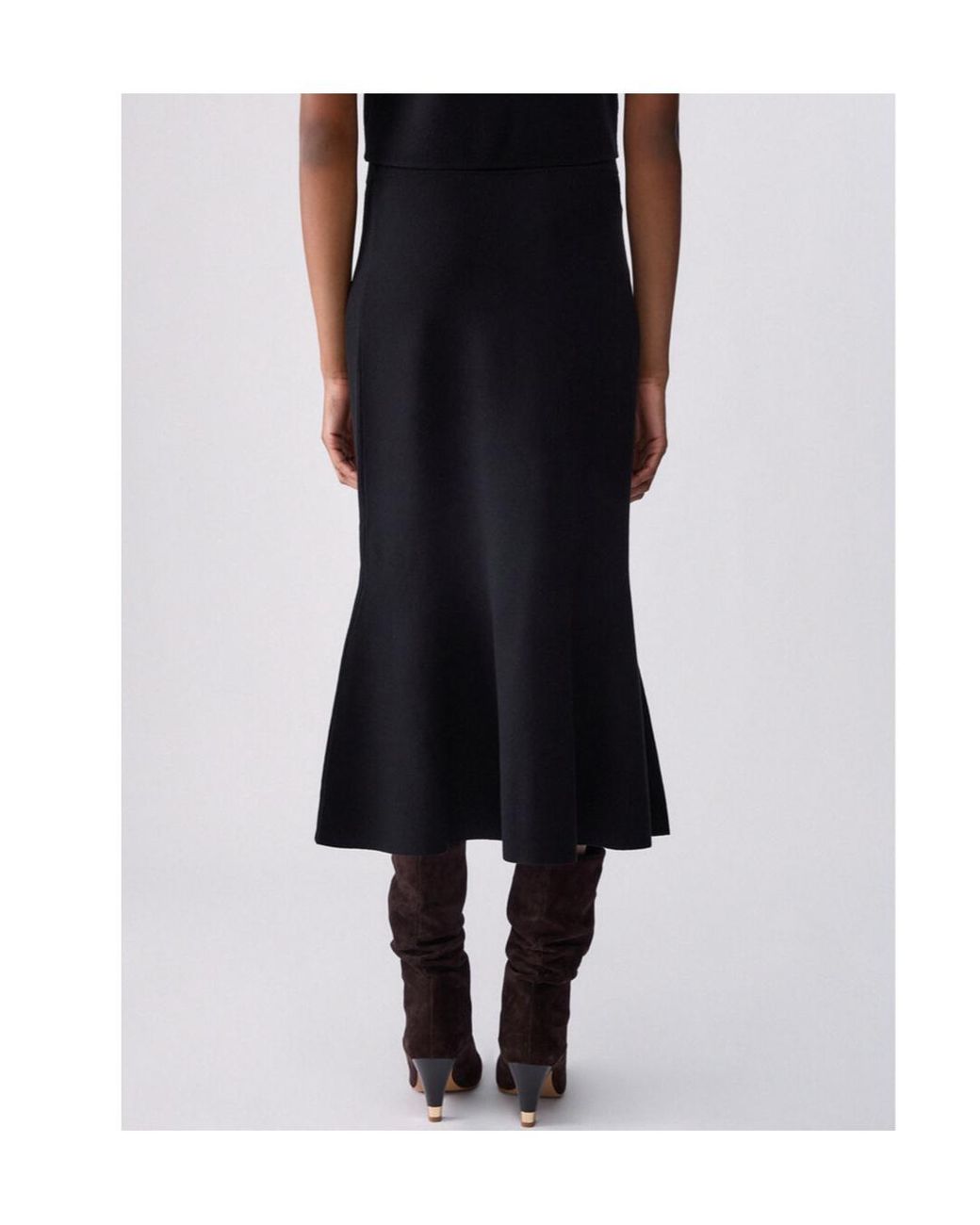 Liu Jo Black Knit Midi Skirt