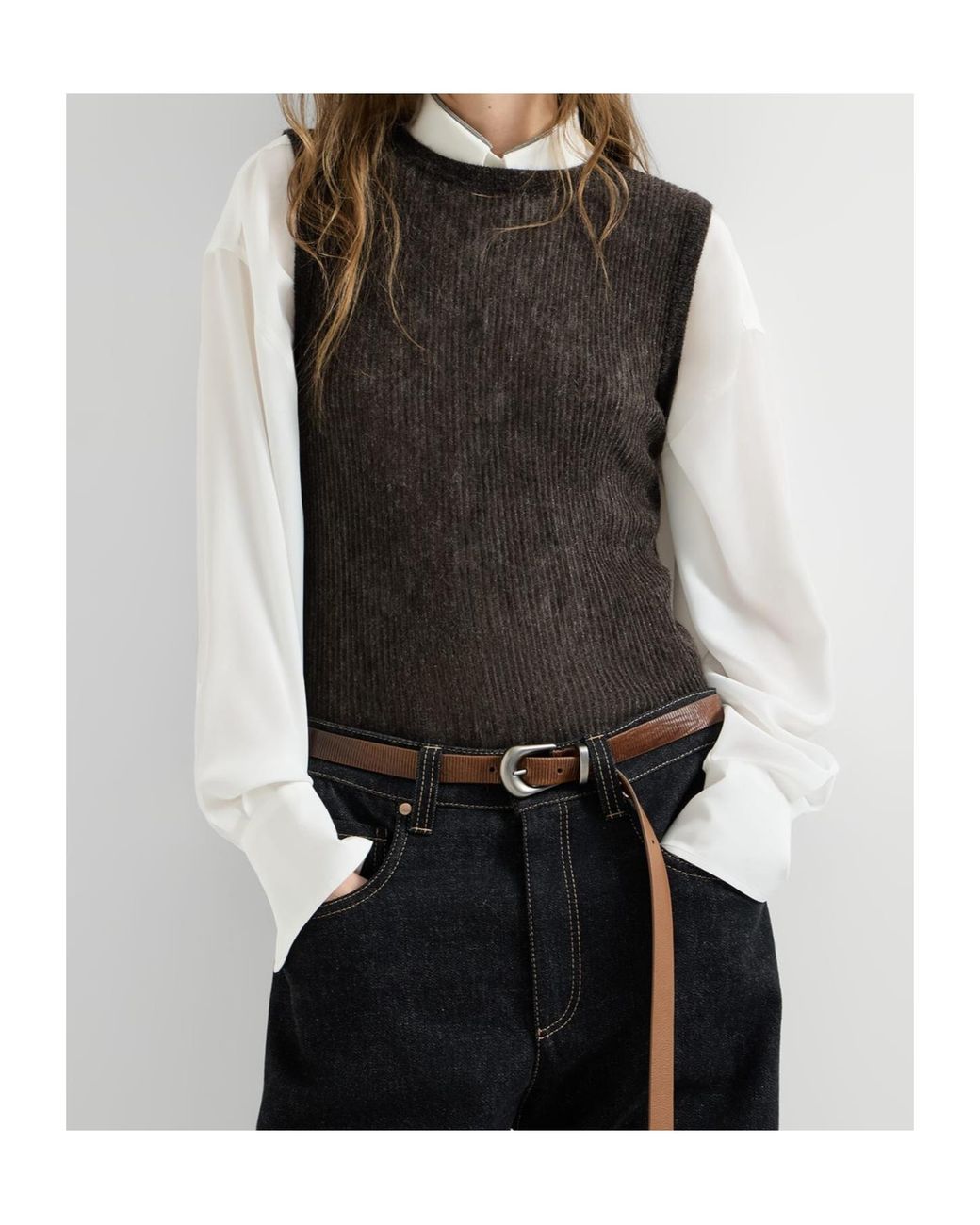 Brunello Cucinelli Black Sparkling Silk, Alpaca And Wool Rib Knit Top