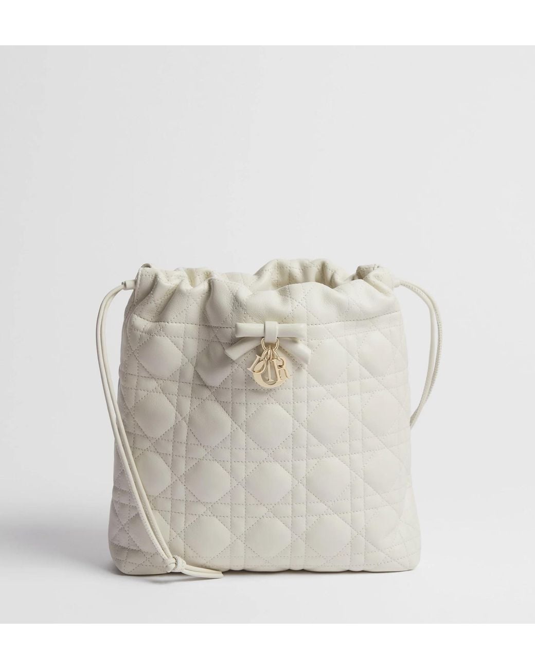 Dior White Aable Mini Bucket Bag
