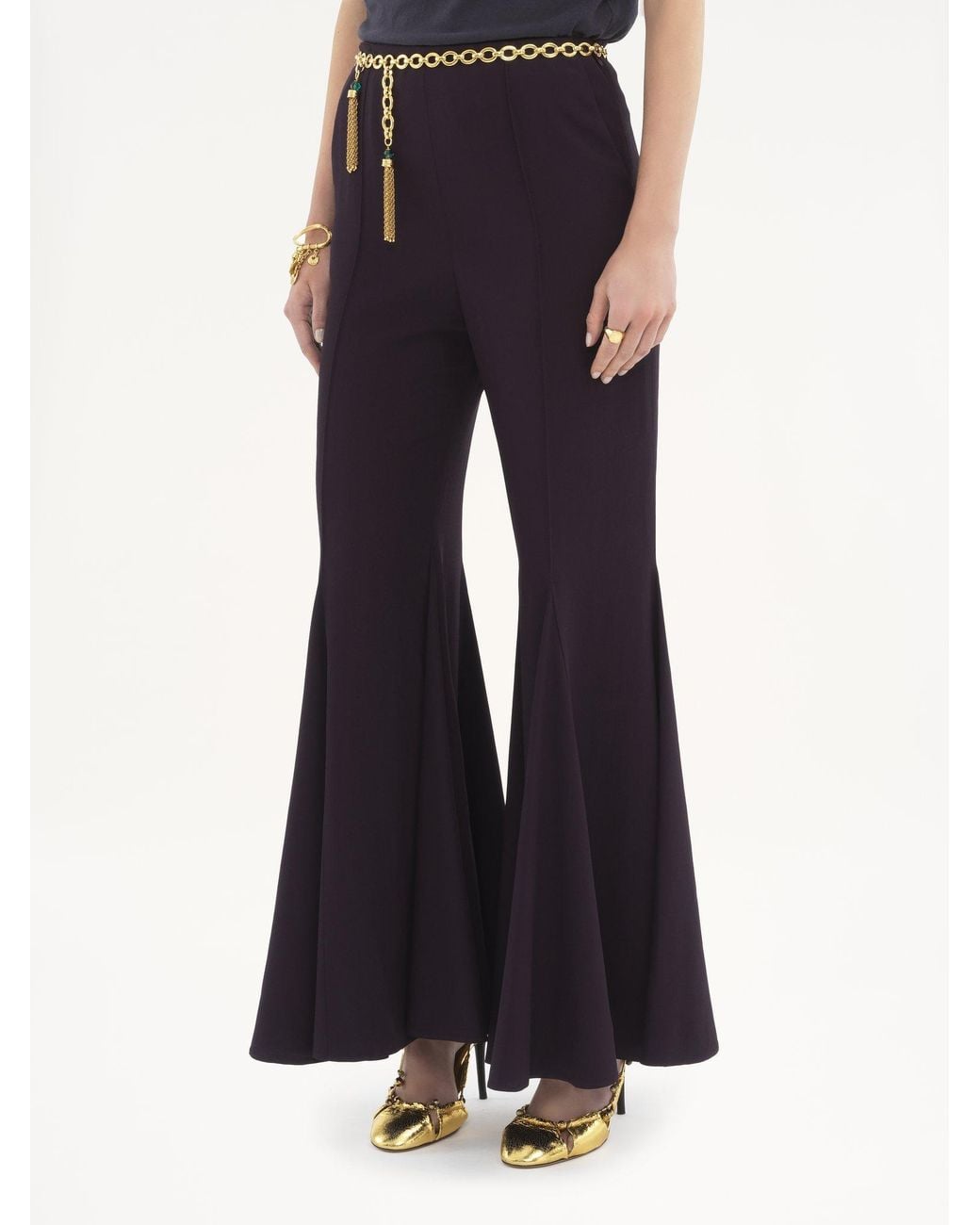 Chloé Purple Chloé Flared Leg Trousers