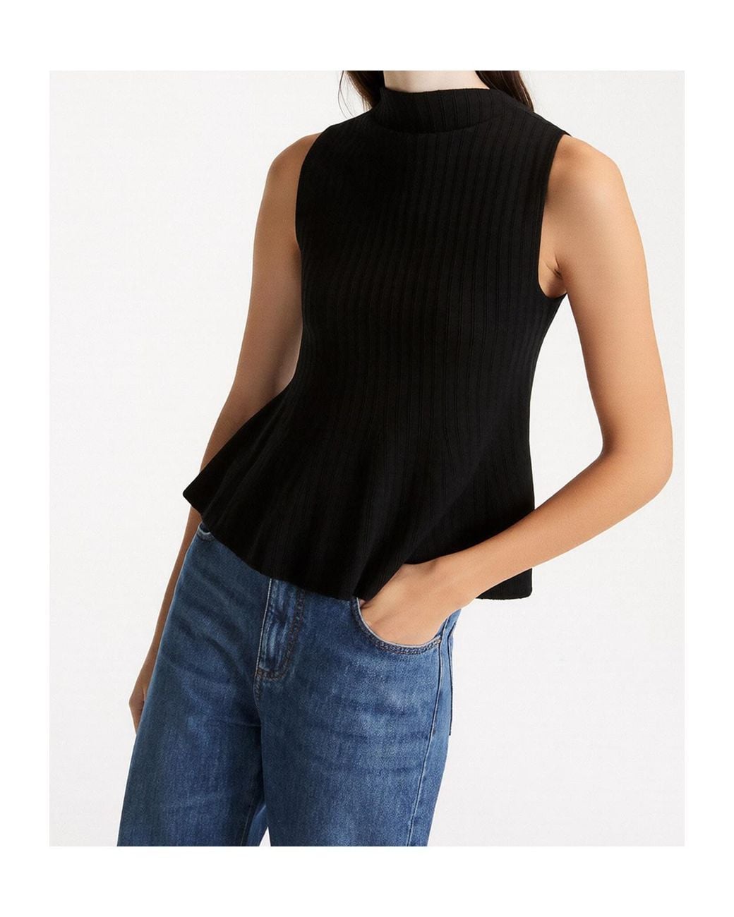 Marella Black Sleeveless Crewneck Top