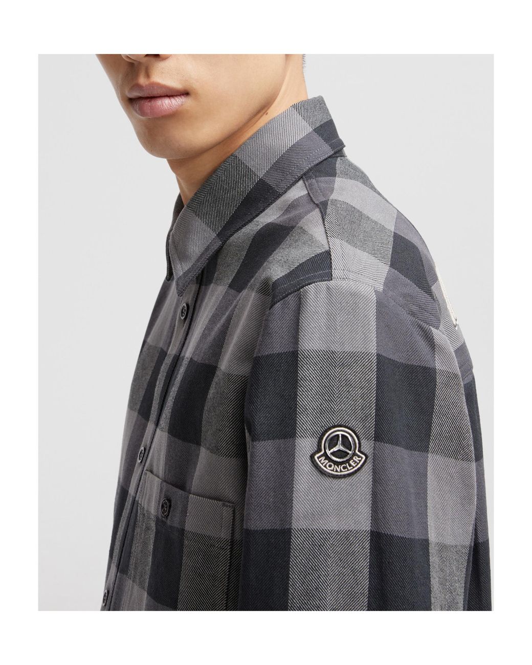 Moncler Gray X Mercedes-Benz By Nigo Plaid Cotton Shirt for men